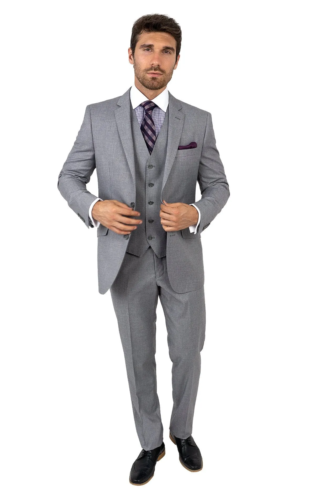 BENTON GREY TAILORED FIT 3 PC SUIT