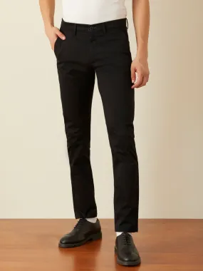 Black Plain Slim Fit Trousers