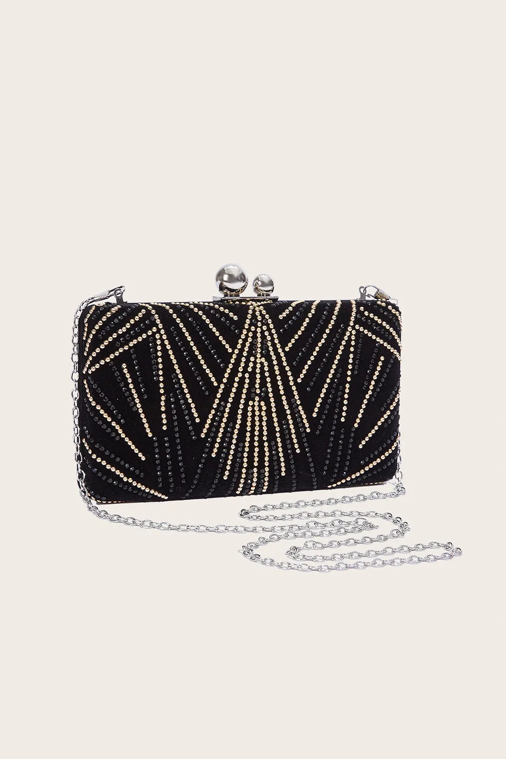 Black Square Beaded Handbag