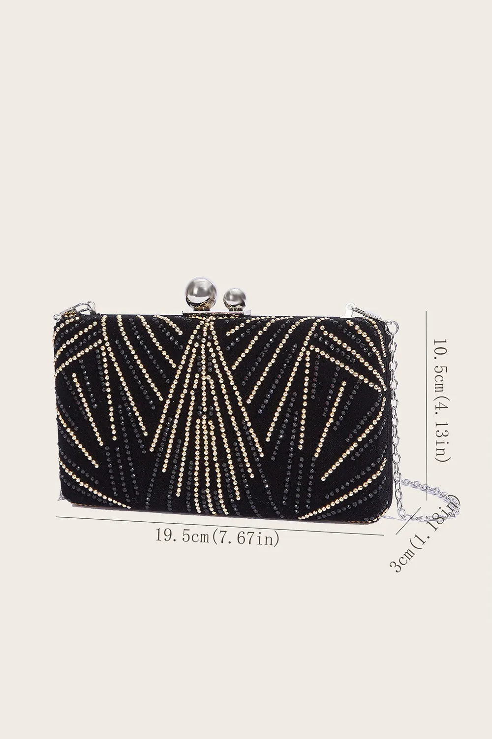 Black Square Beaded Handbag