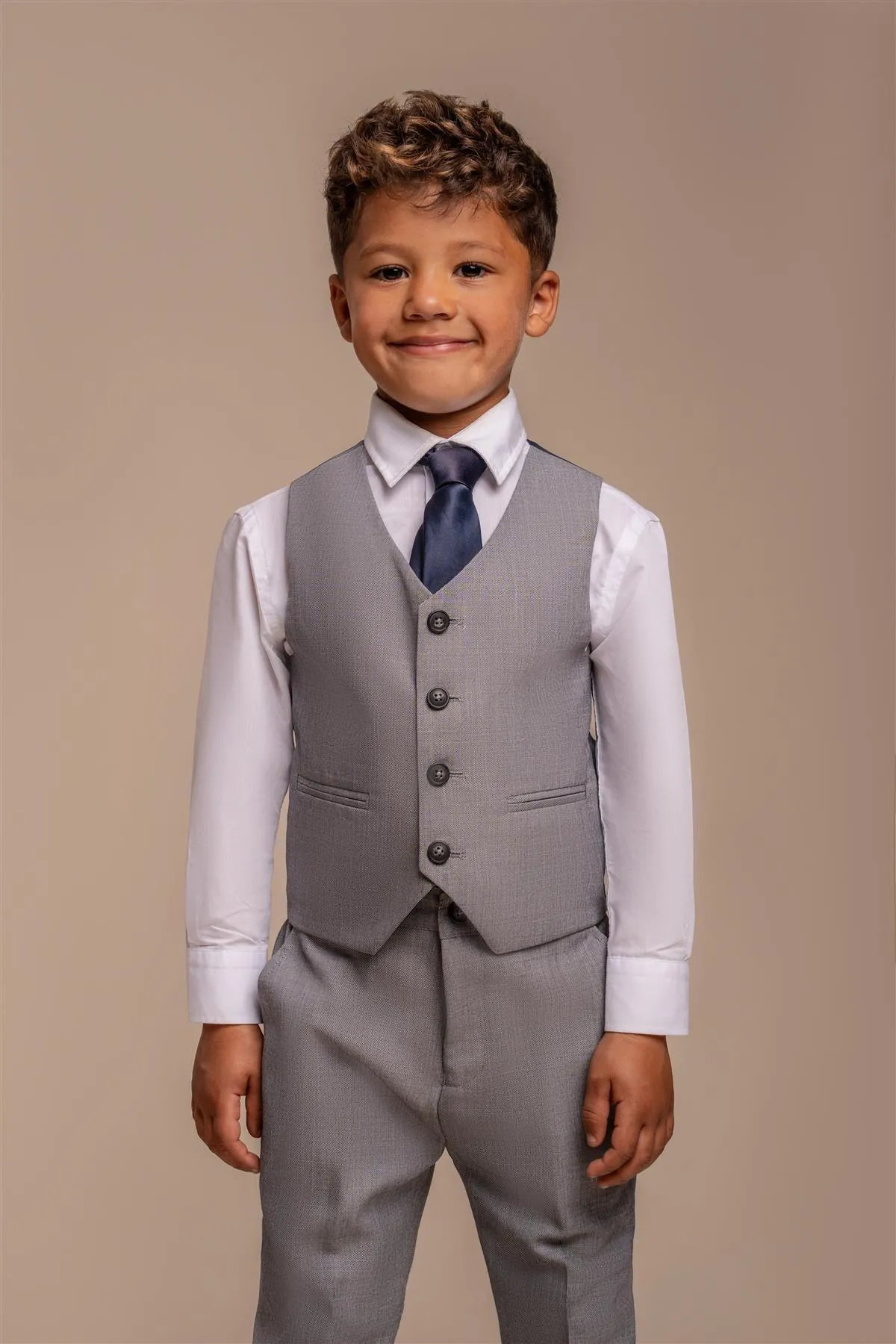 Boys Reegan Grey Three Piece Suit