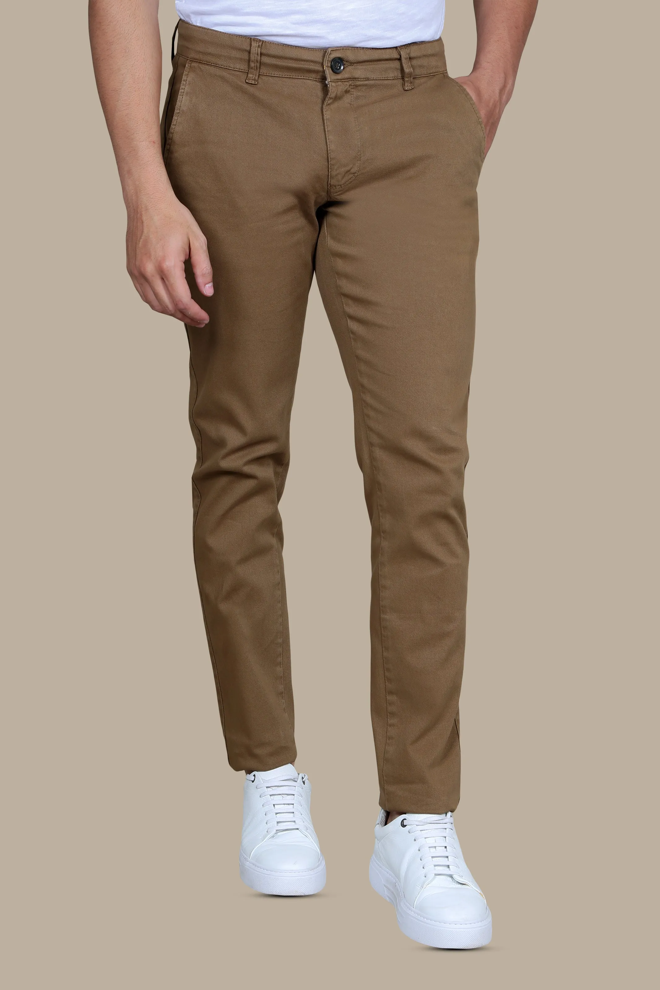 Brown Oxford Chino Slim Fit