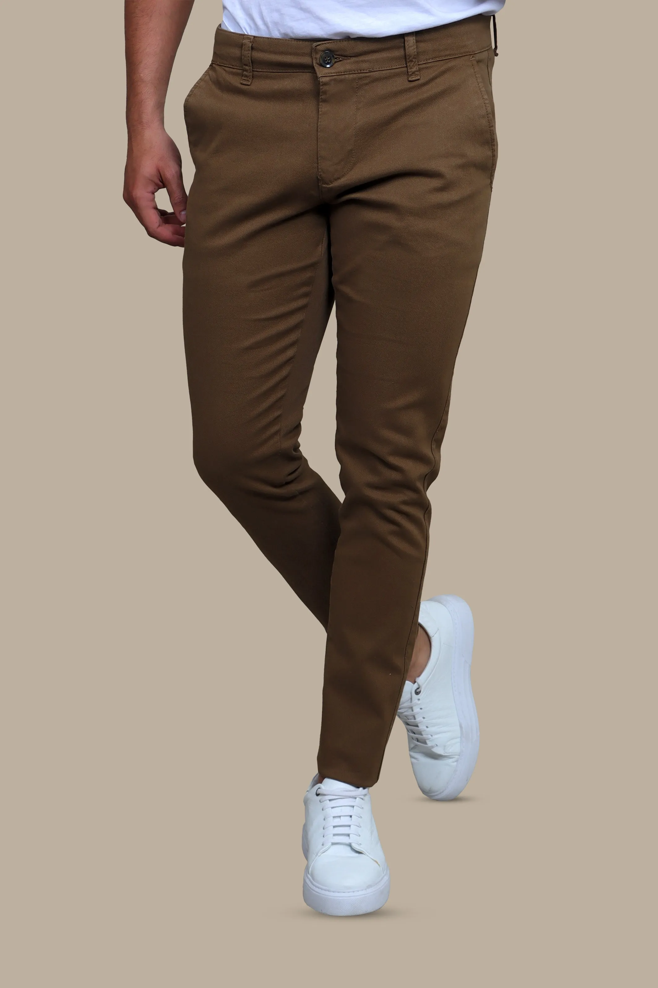 Brown Oxford Chino Slim Fit