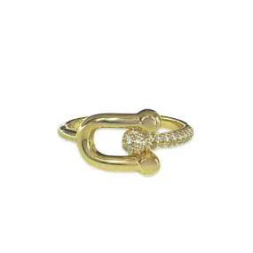 Buckle Chain Link Sparkle Ring