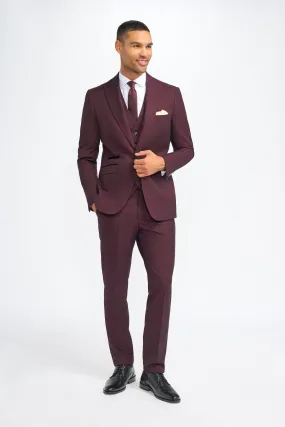 Caridi Wine Three Piece Suit