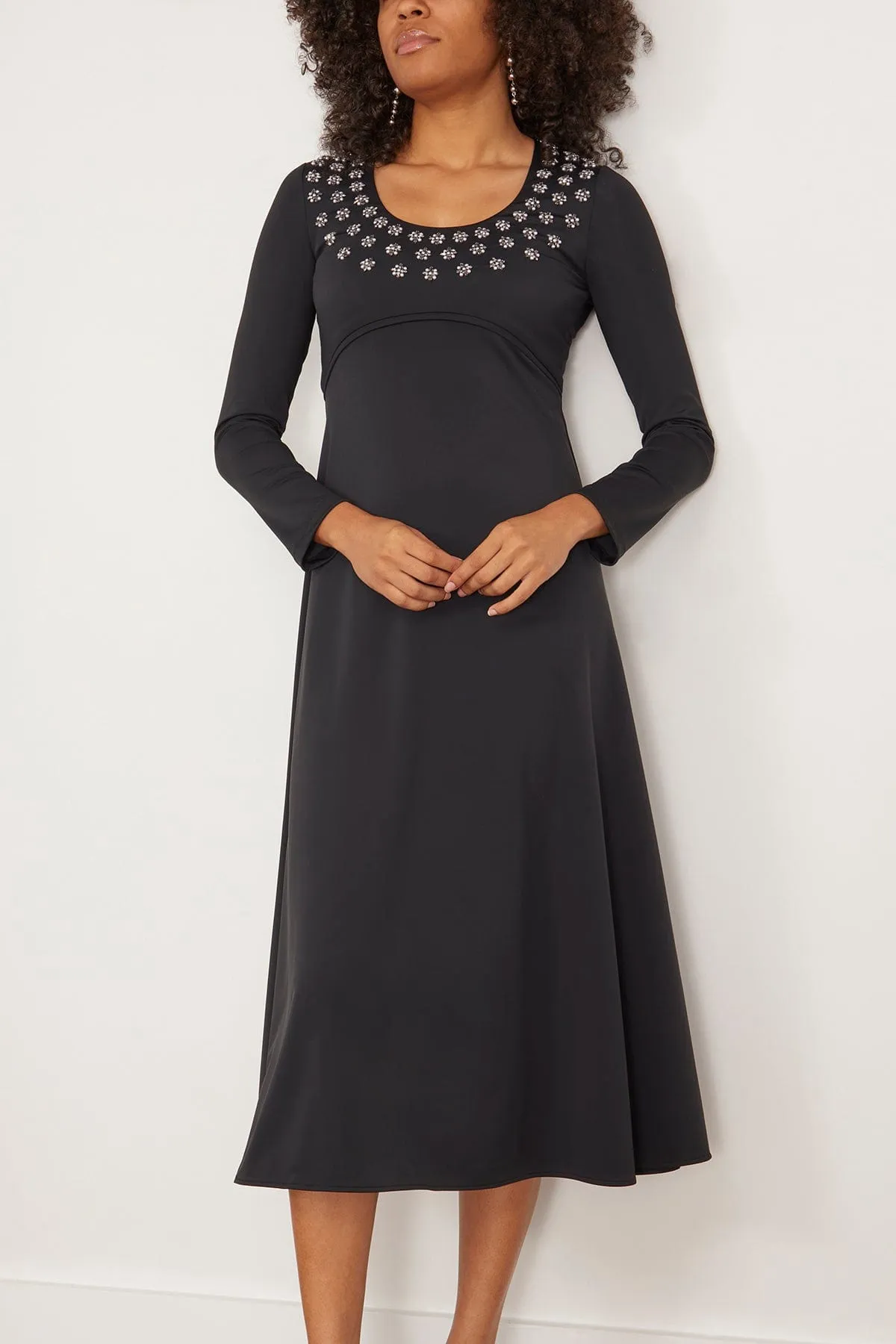 Caryl Beaded Dress in Black