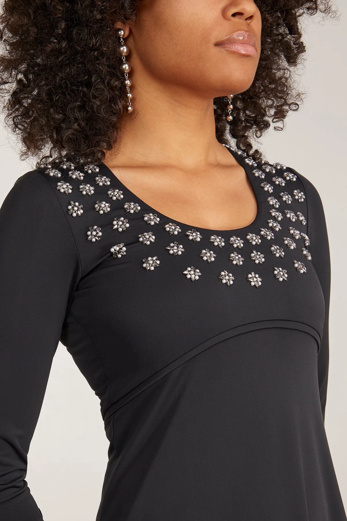 Caryl Beaded Dress in Black