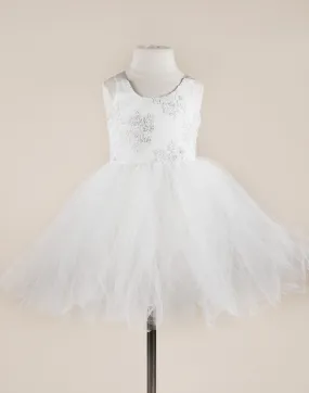 Cinderella White Embellished Tutu Dress - White