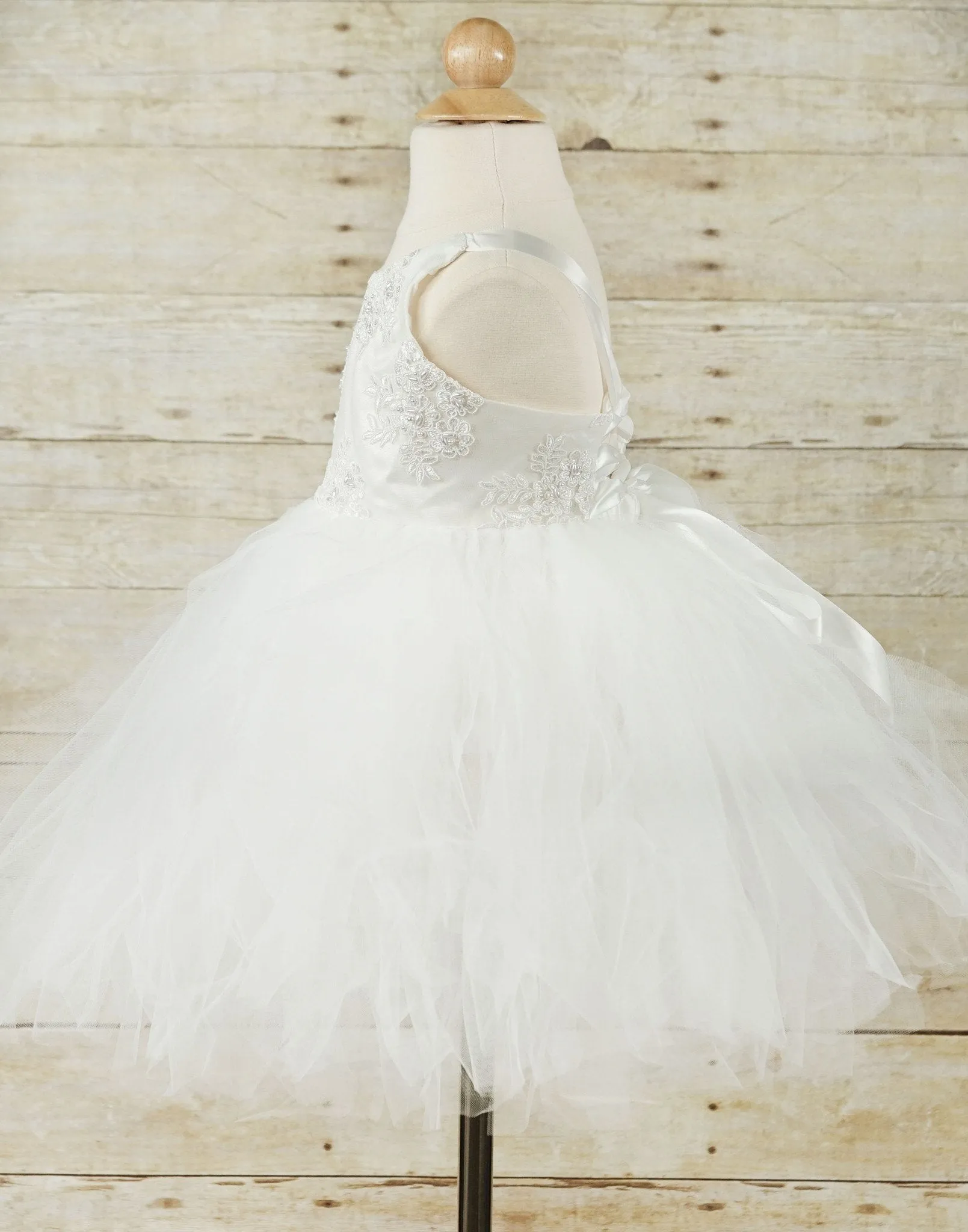 Cinderella White Embellished Tutu Dress - White