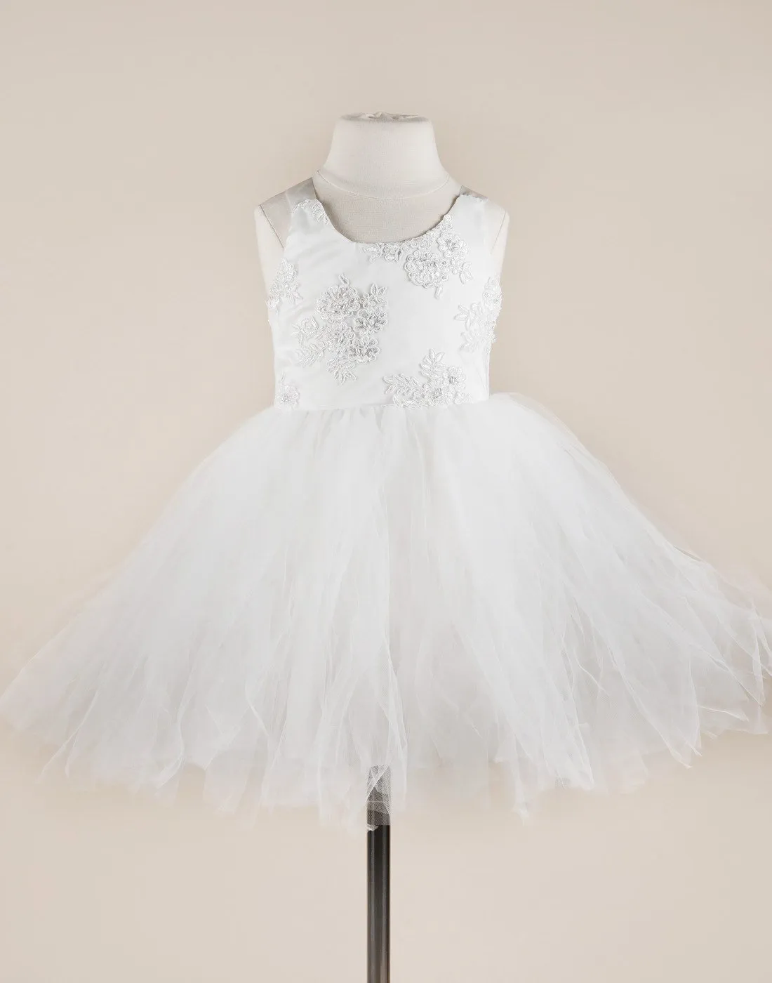 Cinderella White Embellished Tutu Dress - White