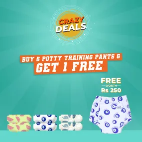 CRAZY DEAL - Buy 6 Snug Potty Training Pants All Prints Get 1 Free