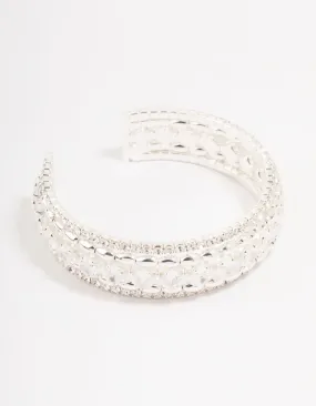 Cubic Zirconia Cupchain Wrist Cuff