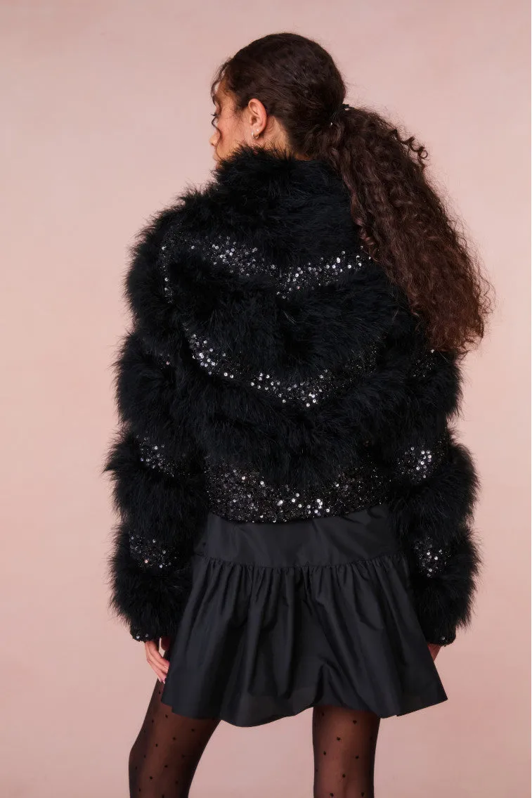 Curran Sequin Feathered Jacket