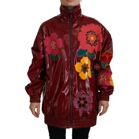 Dolce & Gabbana Maroon Floral Luxe Jacket