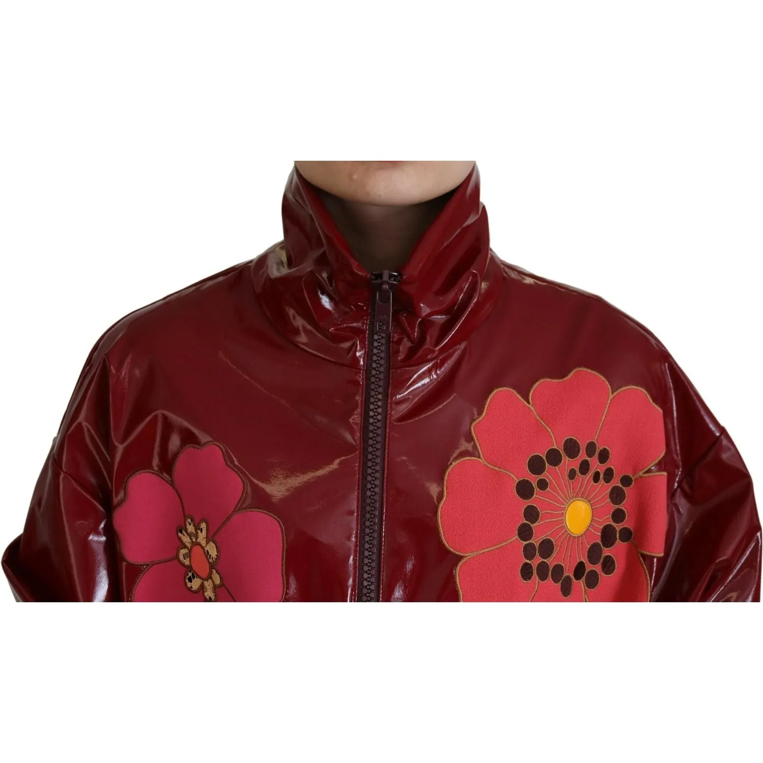 Dolce & Gabbana Maroon Floral Luxe Jacket