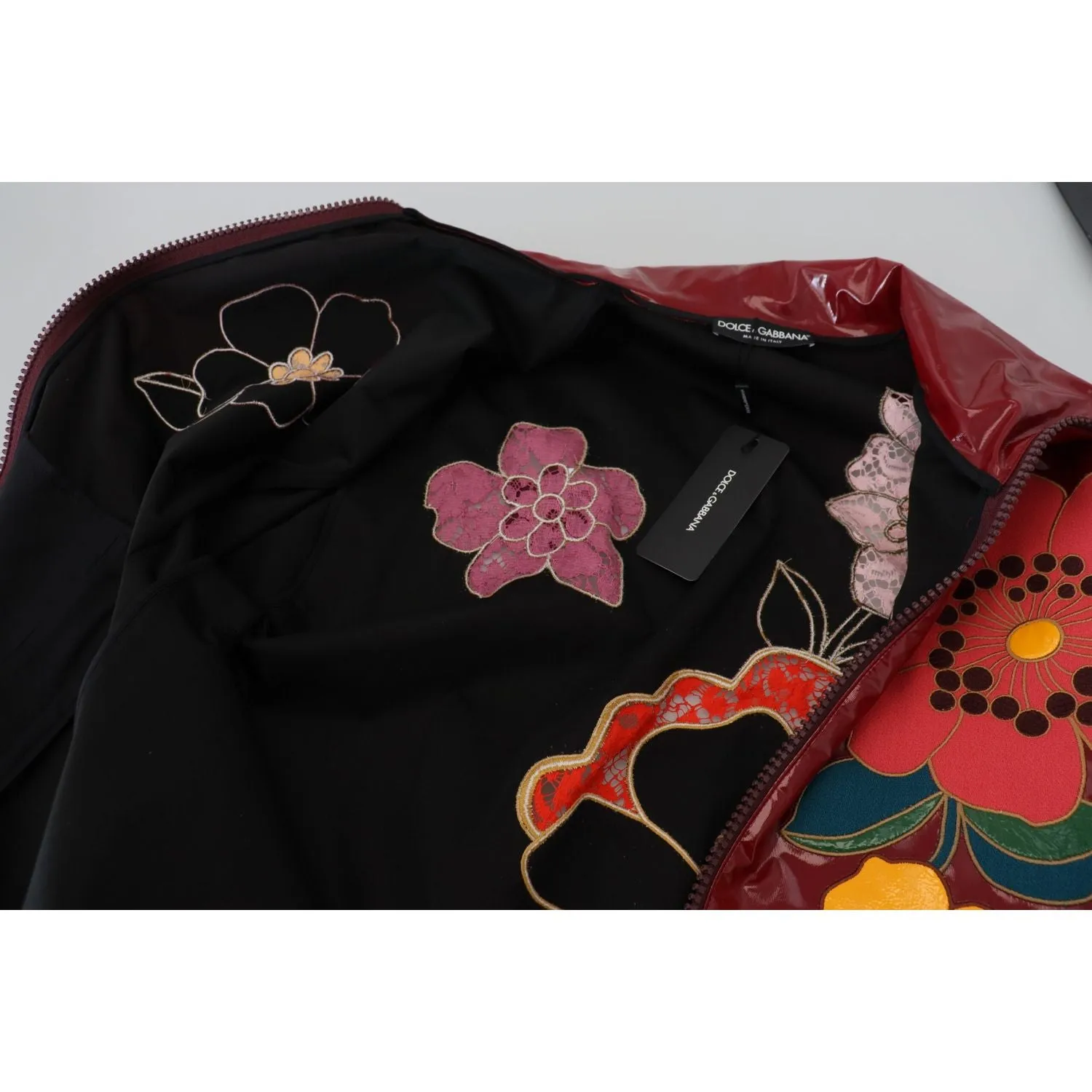 Dolce & Gabbana Maroon Floral Luxe Jacket