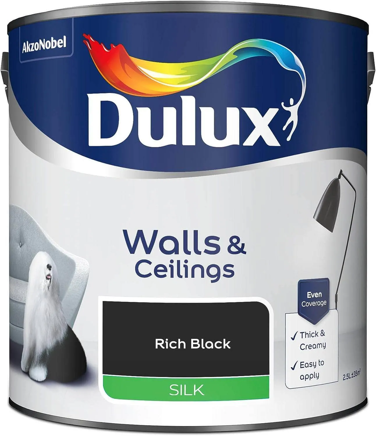 Dulux Silk Emulsion 2.5L - Rich Black