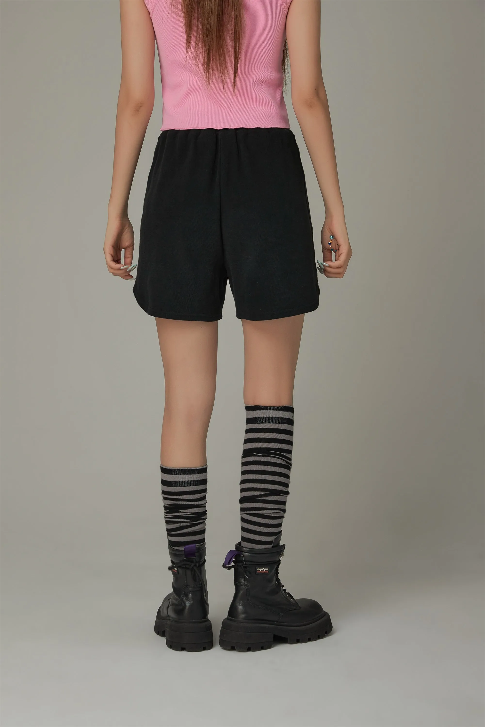 Elastic Waist Drawstring Sporty Shorts