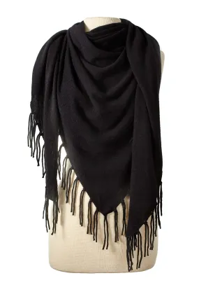 Fringed Triangle Wrap - Black