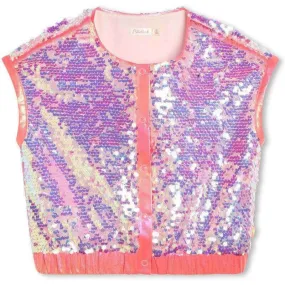 Girls Pink Sequin Shirt