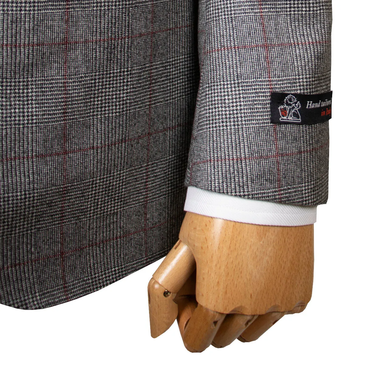 Grey & Red Prince of Wales Check Three Piece Suit