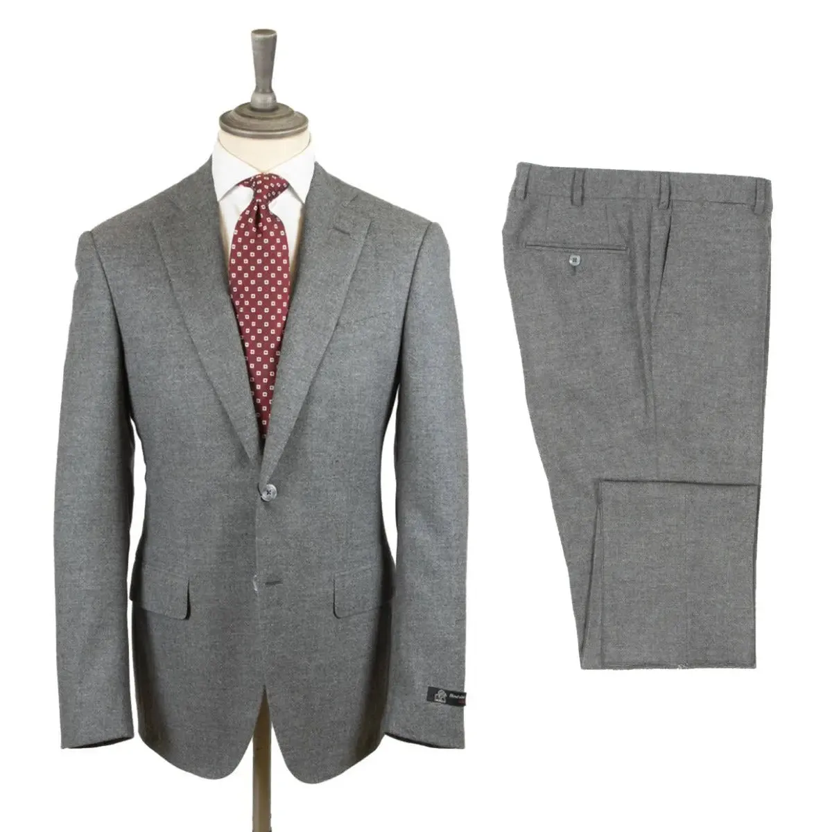 Grey Merino Wool Flannel Suit