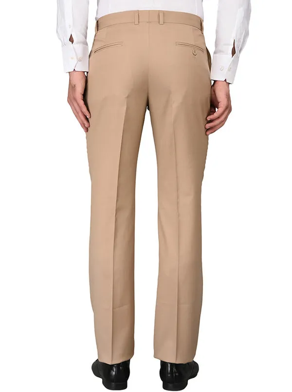 JadeBlue Beige Slim Fit Formal Trouser