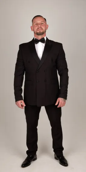 Mens Black Classic Satin Tuxedo Dinner Suit | Wedding Suit | Party Wear | Office Wear