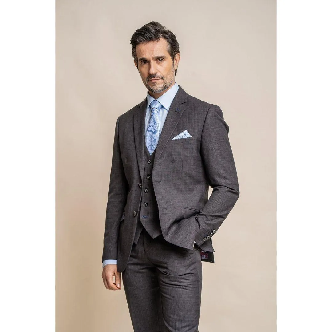 Mens Dark Grey 3 Piece Classic Suit Tailored Fit