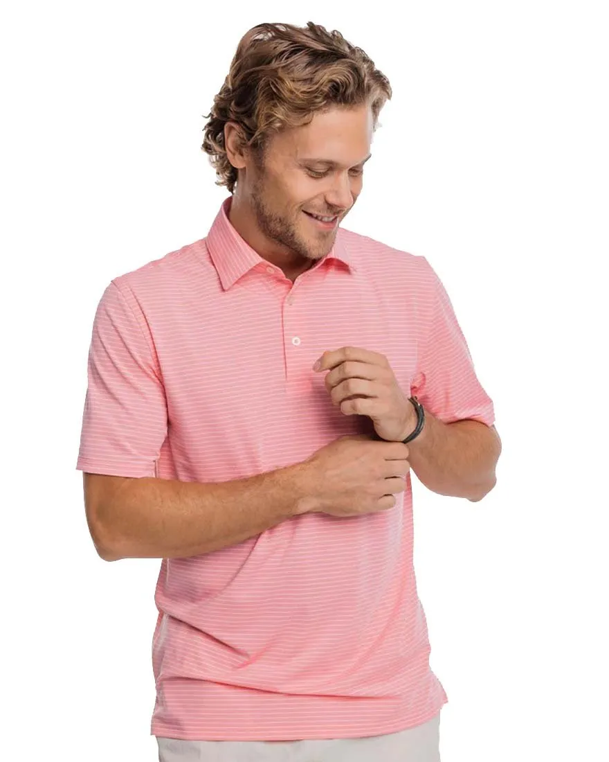 Mens Shortsleeve Driver Mayfair Stripe Performance Polo