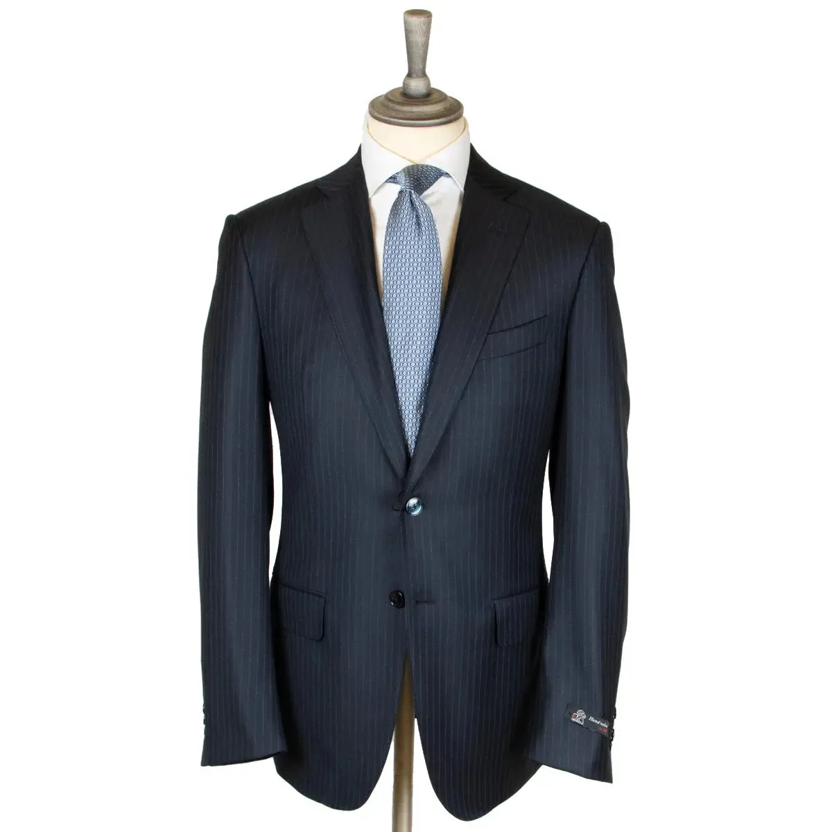 Navy and White Pinstripe Virgin Wool Suit