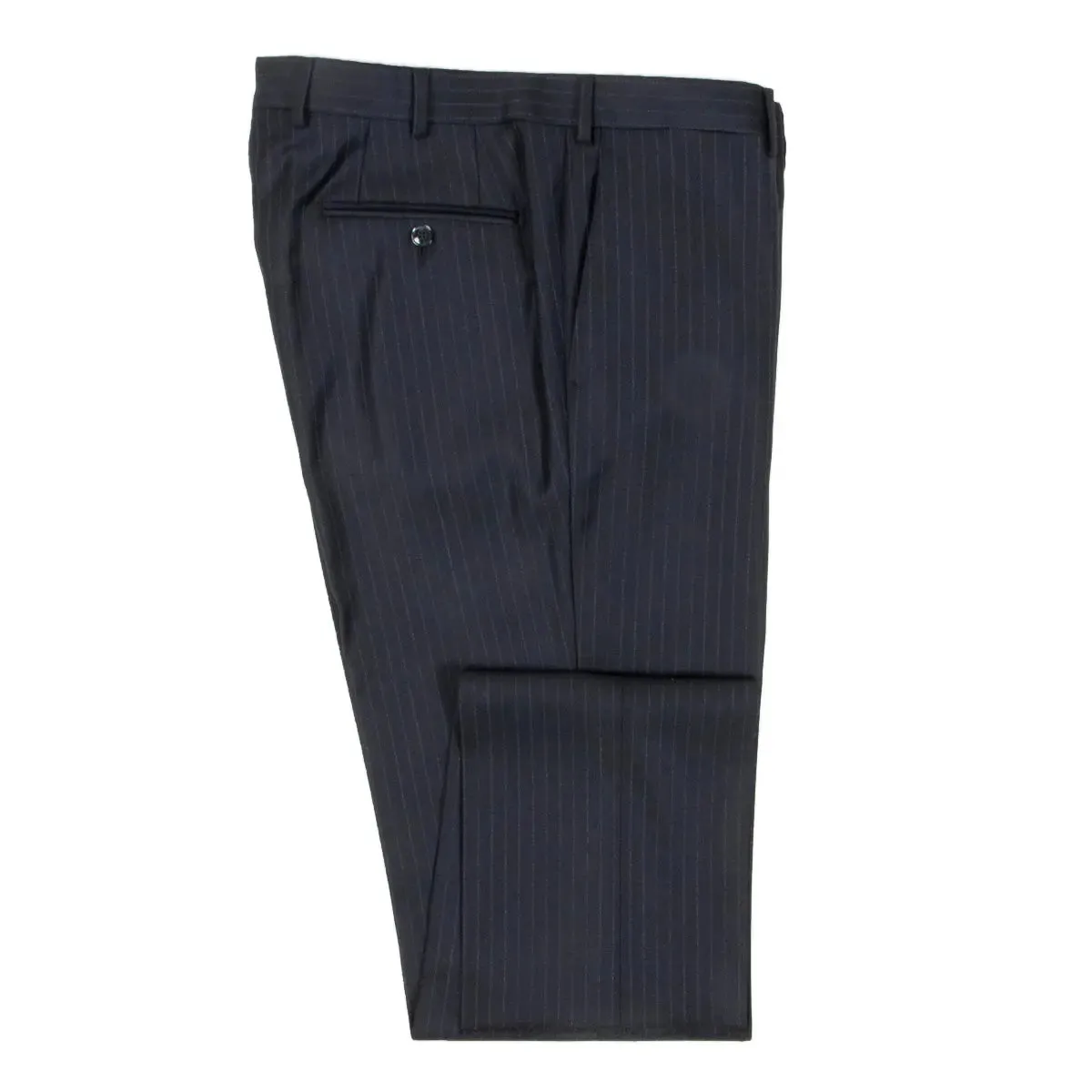 Navy and White Pinstripe Virgin Wool Suit