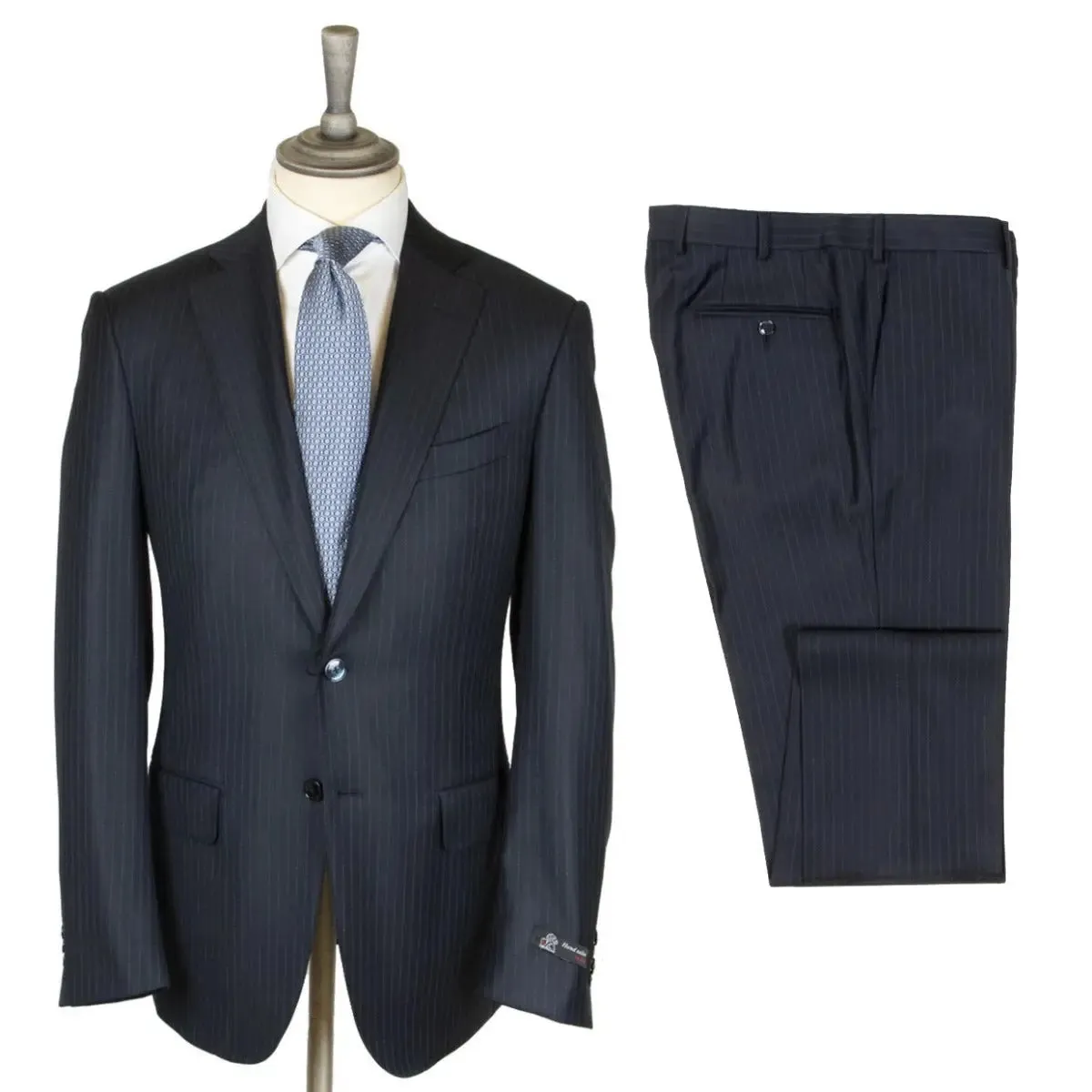 Navy and White Pinstripe Virgin Wool Suit