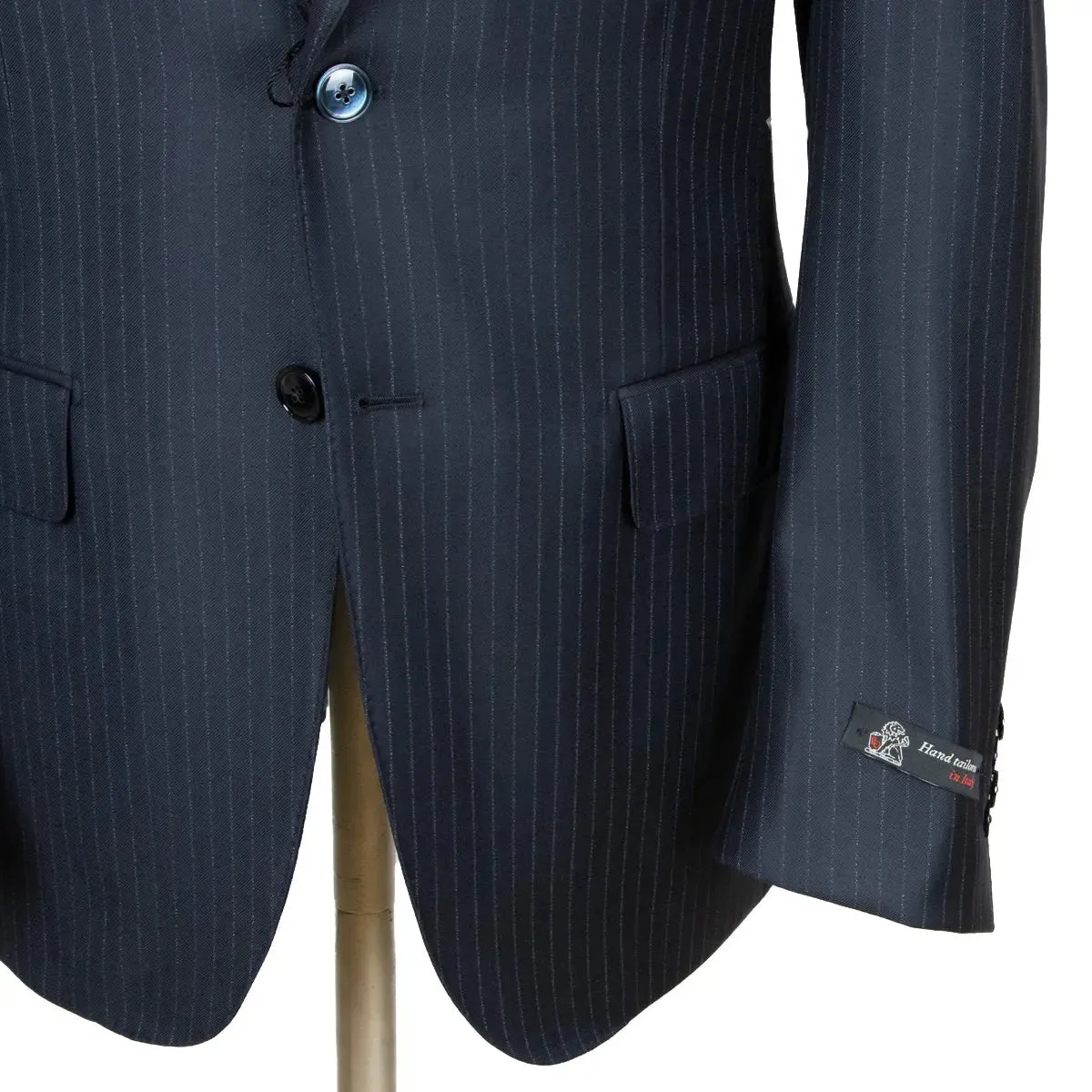 Navy and White Pinstripe Virgin Wool Suit