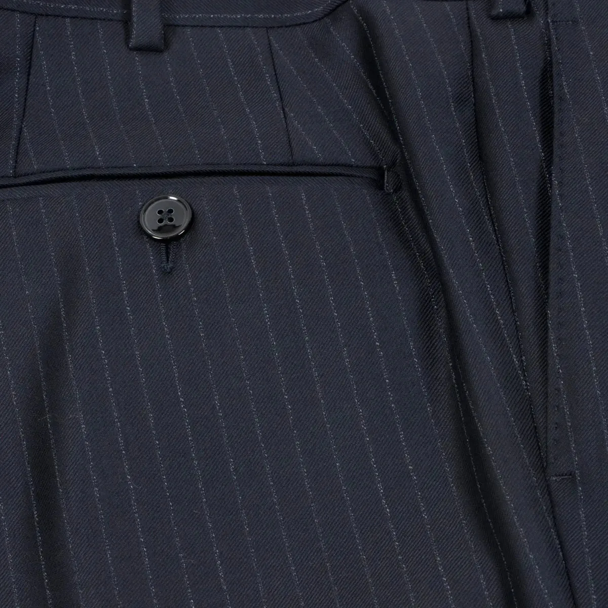 Navy and White Pinstripe Virgin Wool Suit