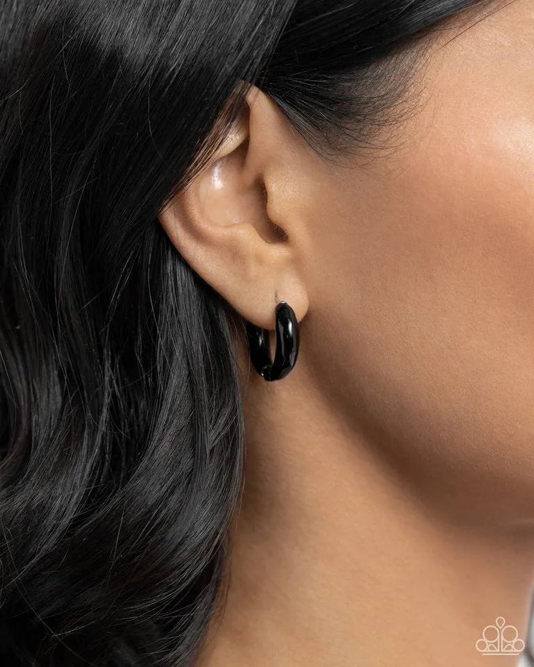 Paparazzi Earring ~ Pivoting Paint - Black