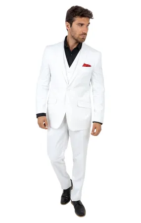 PARRINGTON WHITE TAILORED FIT 3 PC SUIT