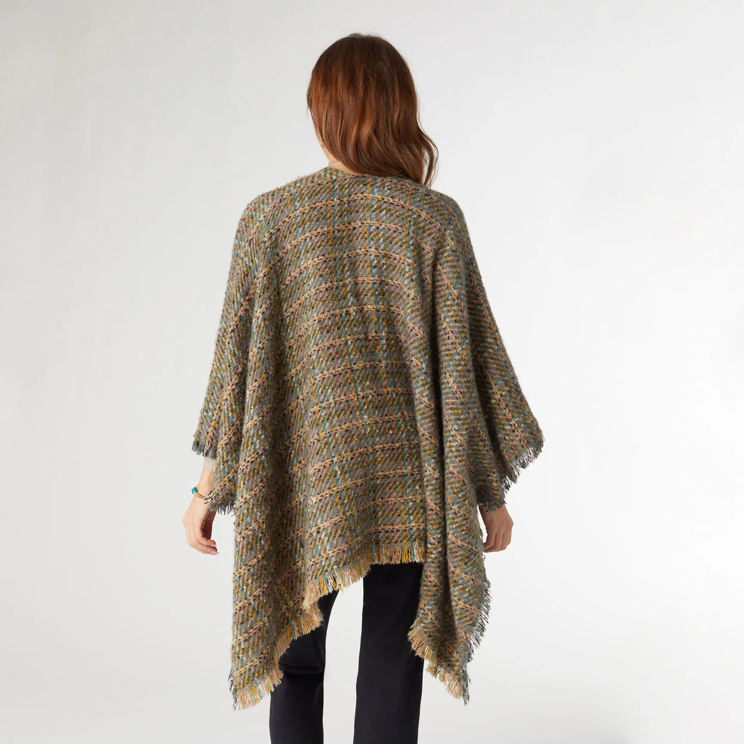 Presley Brushed Multi Plaid Cardigan - Vineyard Green