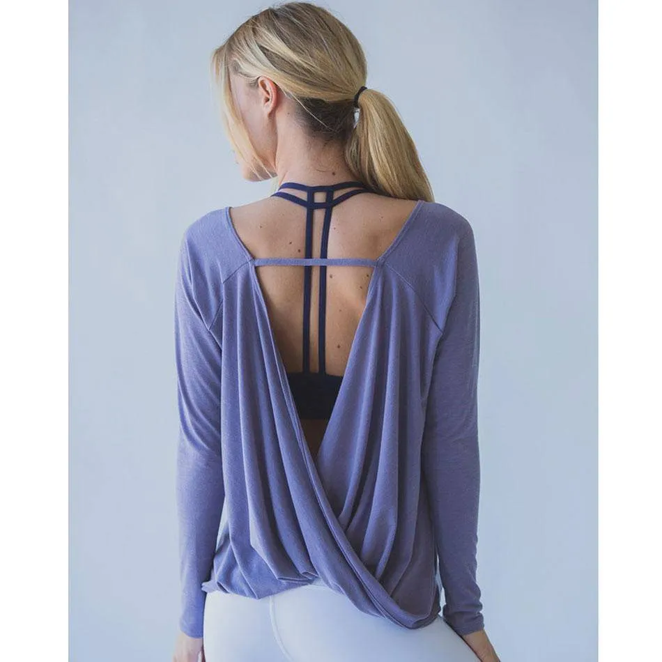 Quick Dry Open Back Long Sleeve Yoga Top