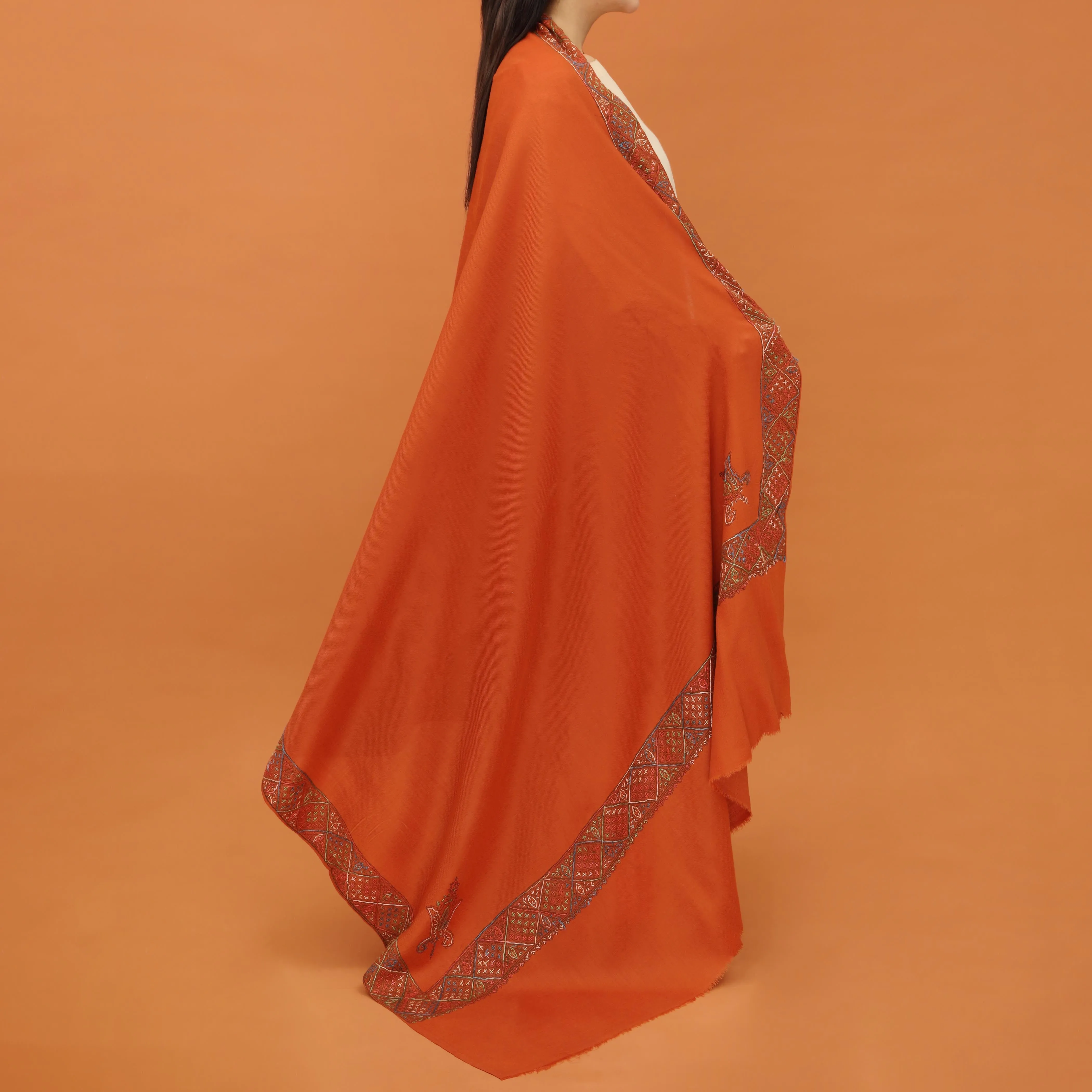 Rust Acrylic Winter Shawl PW4230