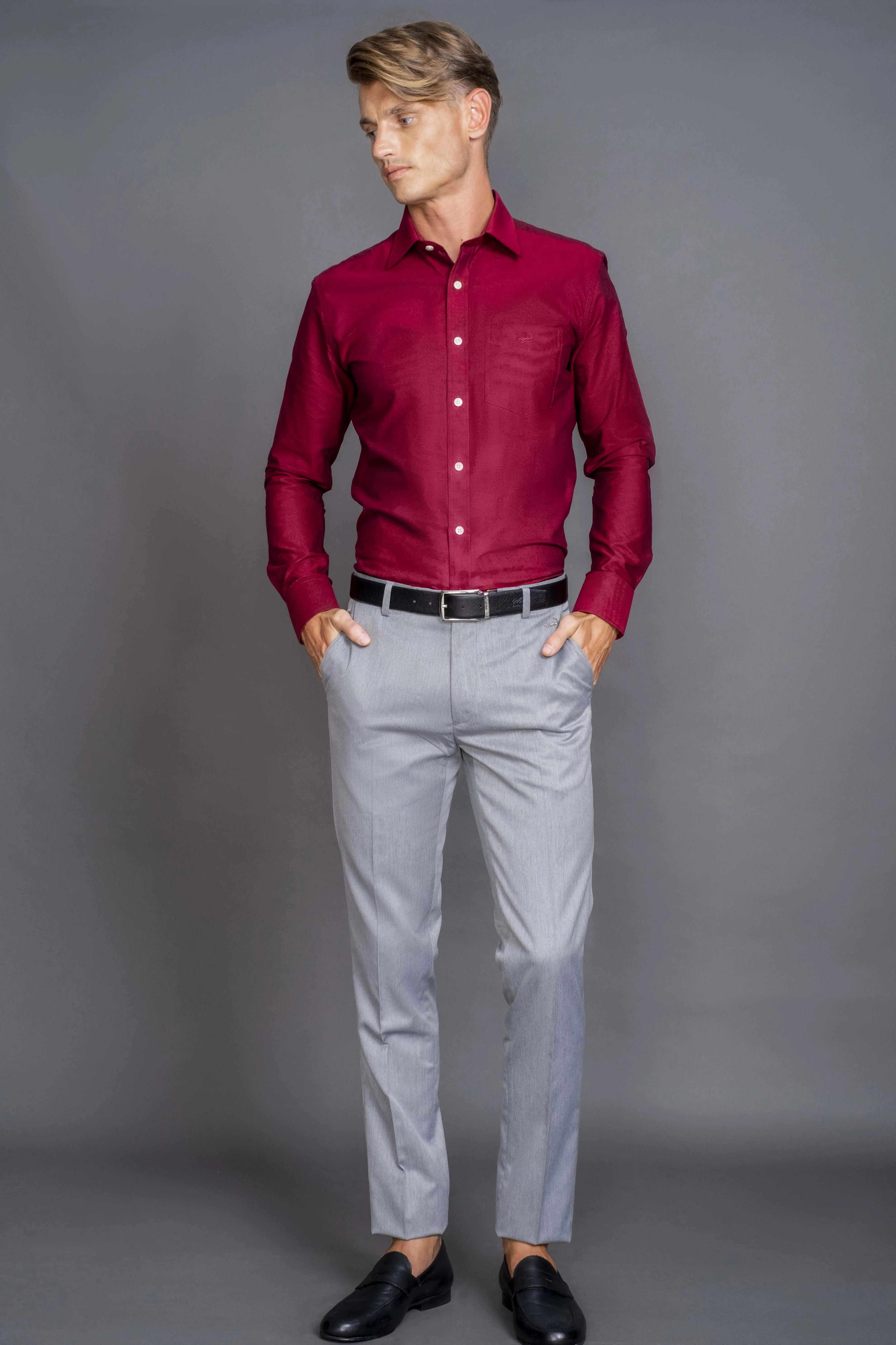 Slim Fit-Formal Trouser-Dove