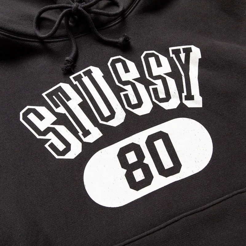 Stussy 80 Relaxed Hoodie - Washed Black