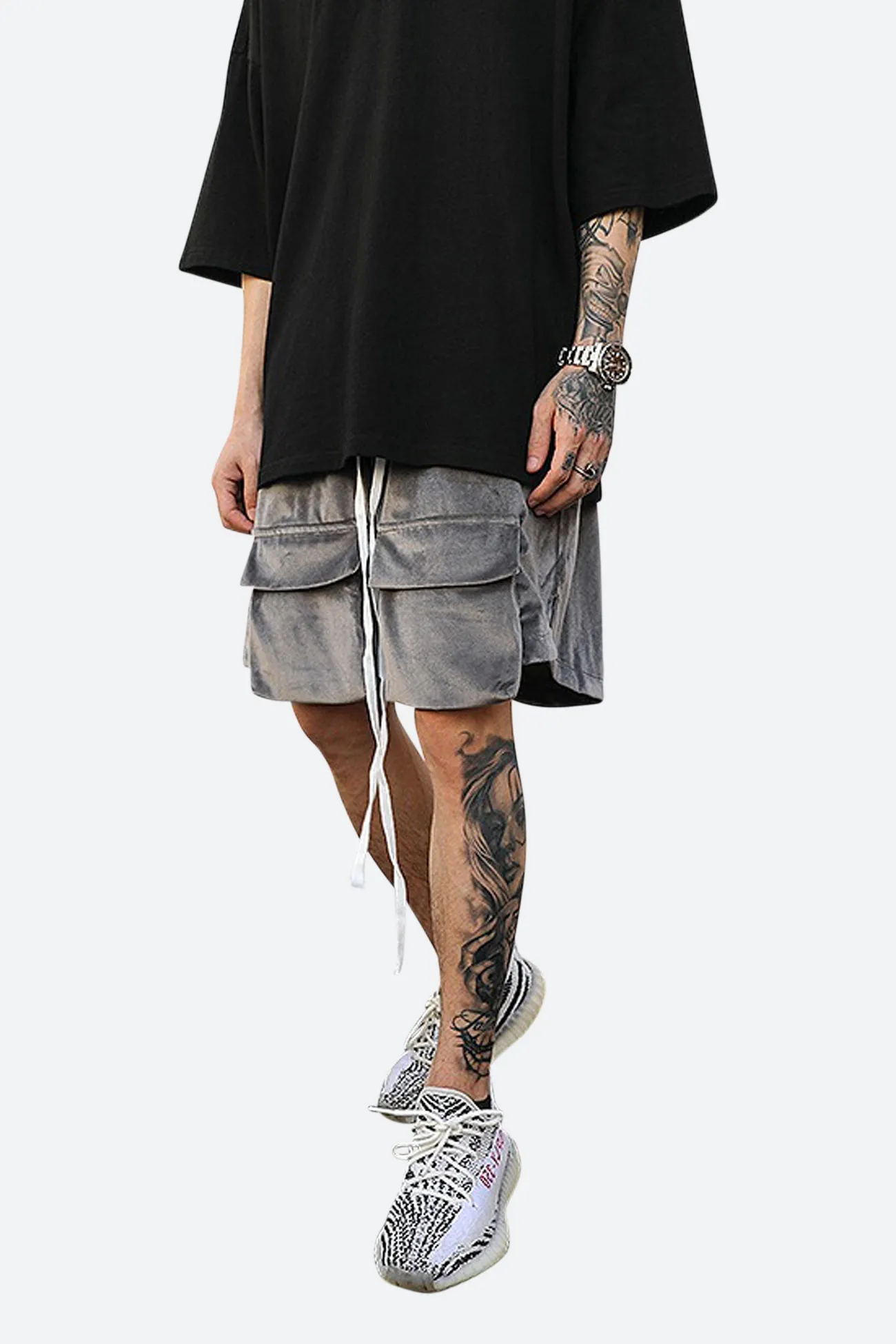 VELOUR CARGO SHORTS