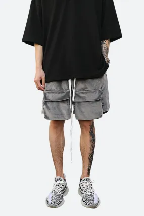 VELOUR CARGO SHORTS